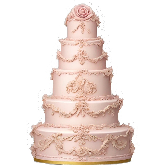 vintage highly detailed rococo pale pink wedding cake emoji