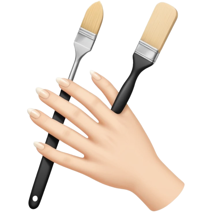 nail file and brush next to a hand emoji