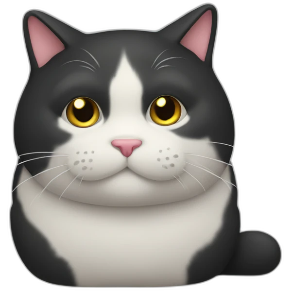 Fat cat black emoji