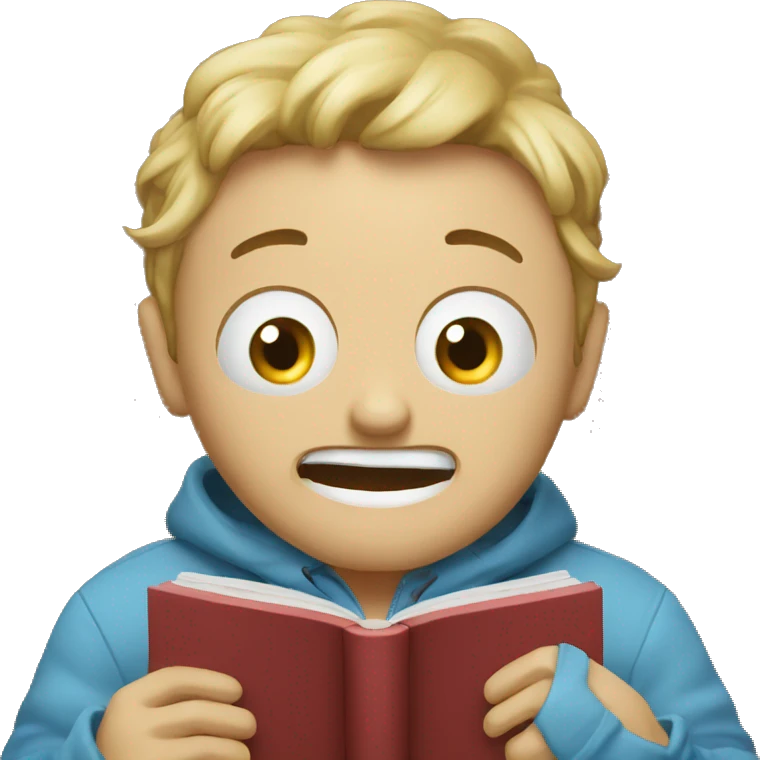 a book with the emotion of embarrassment  emoji