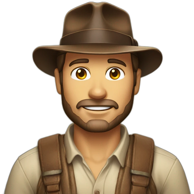 Indiana jones con barba emoji