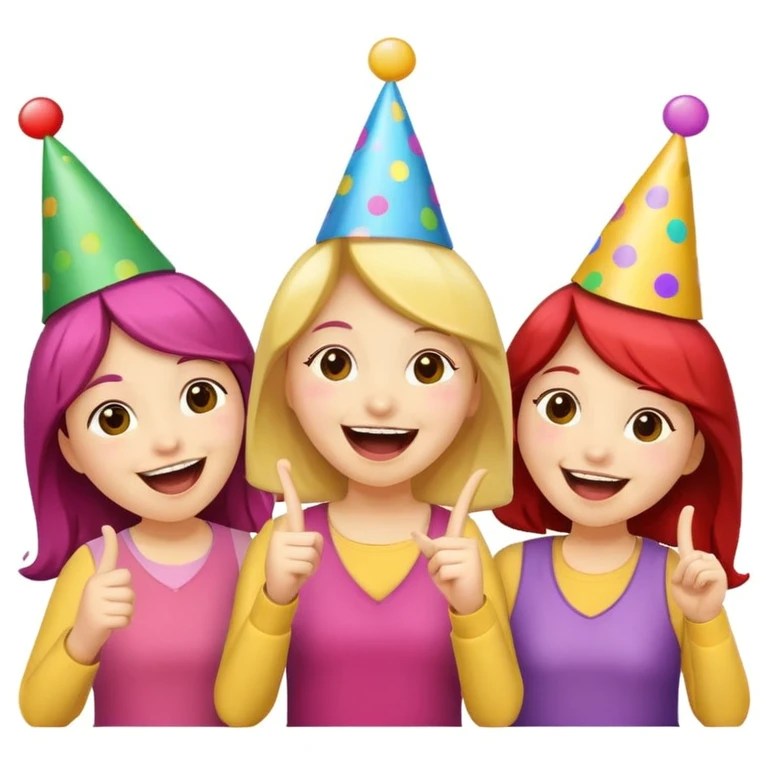 girls celebrating  emoji