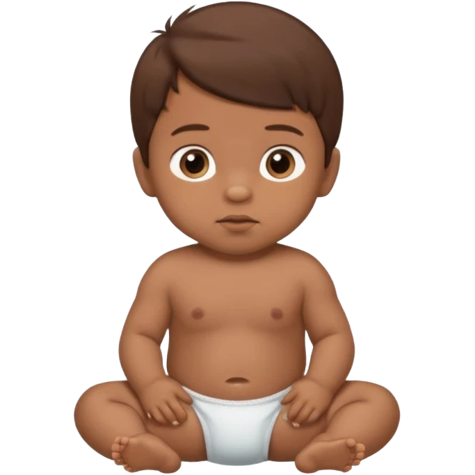 A 1 year old mexican baby boy with brown hair and in diaper emoji