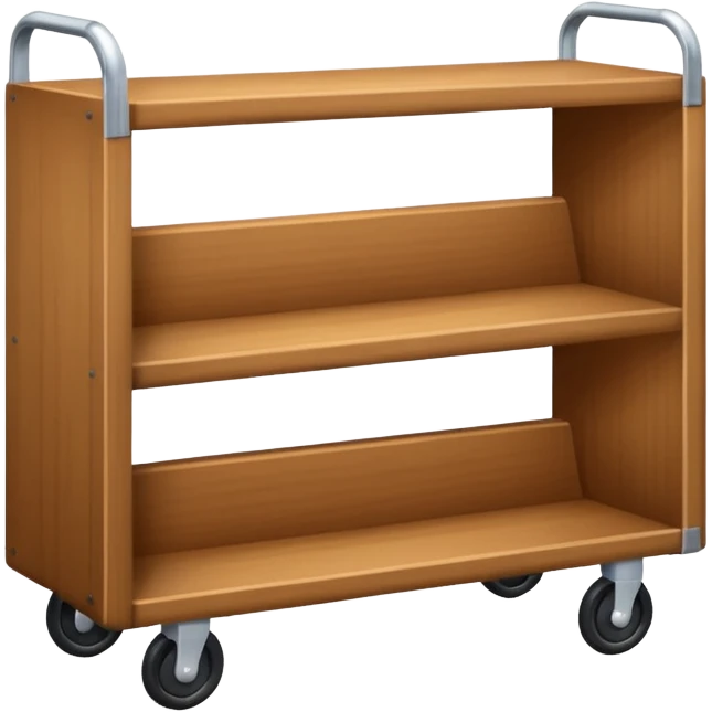 short wide bookshelf on wheels emoji