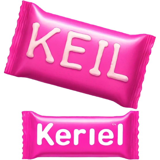 pink candy bar with the inscription “kerlli” emoji