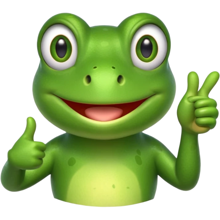 Can you create an animated emoji gif of a cute frog giving a thumbs up for agreement emoji