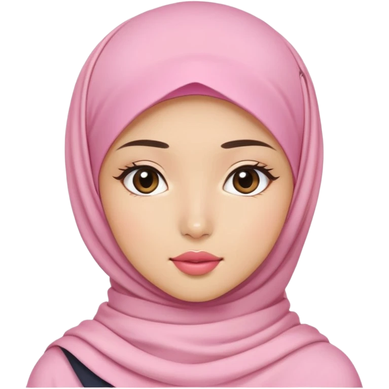 hijab girl round face small pink lips and jeon wonwoo next to her emoji