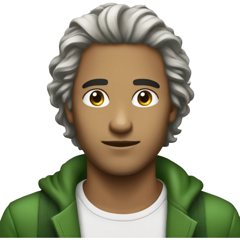 homem branco, olhos verdes, cabelo castanho emoji
