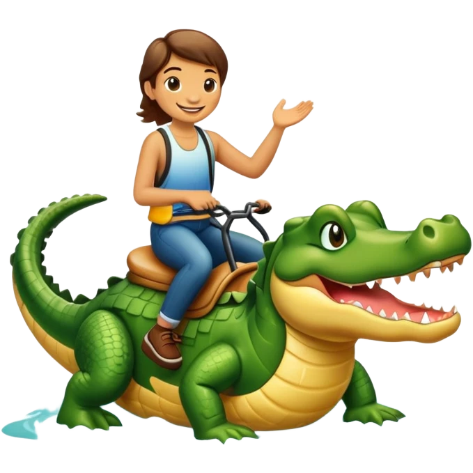 Riding alligator  emoji