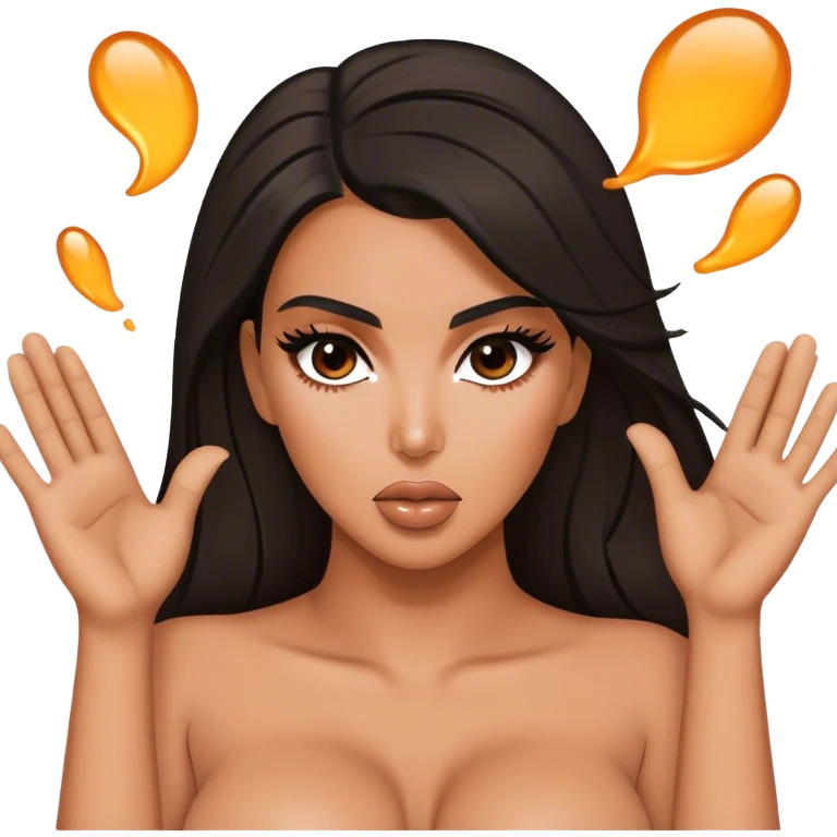 Kim Kardashin throwing it emoji