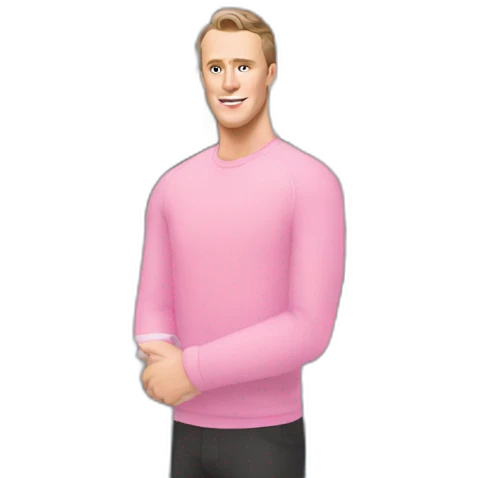 Jonathan Toews standing in front of pink mansion emoji