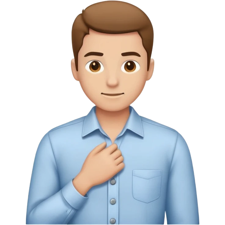 person buttoning up a shirt, simple and friendly emoji