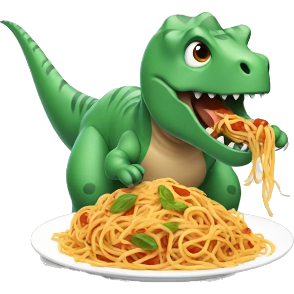 Dinosaur eating spaghetti  emoji