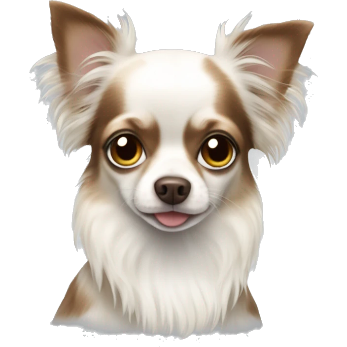 white-longhair-chihuahua- with Brown Merle coat emoji
