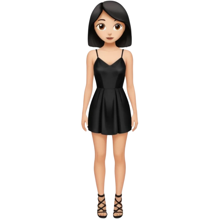 Strappy short black dress made of silk emoji