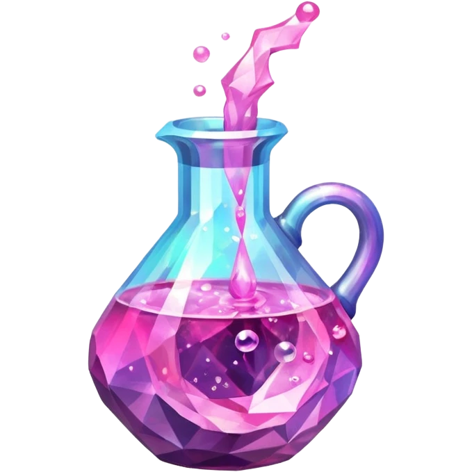 pink Magic Fantasy Potion, Glass Low Poly emoji