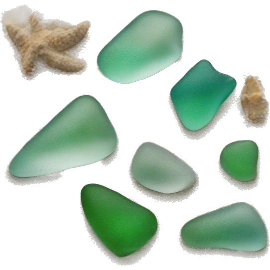 Seaglass pieces on the beach  emoji