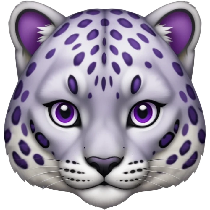 Snow leopard purple eyes emoji