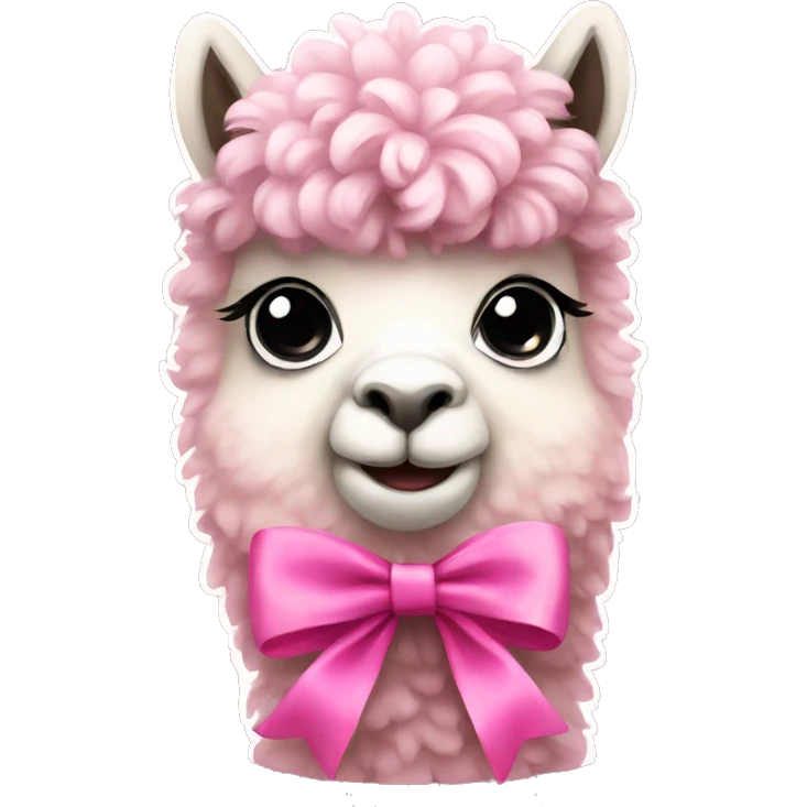 pink alpaca with a bow emoji