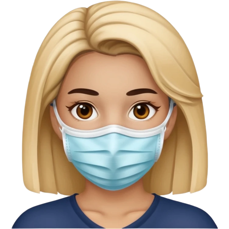 mujer con mascarilla  emoji