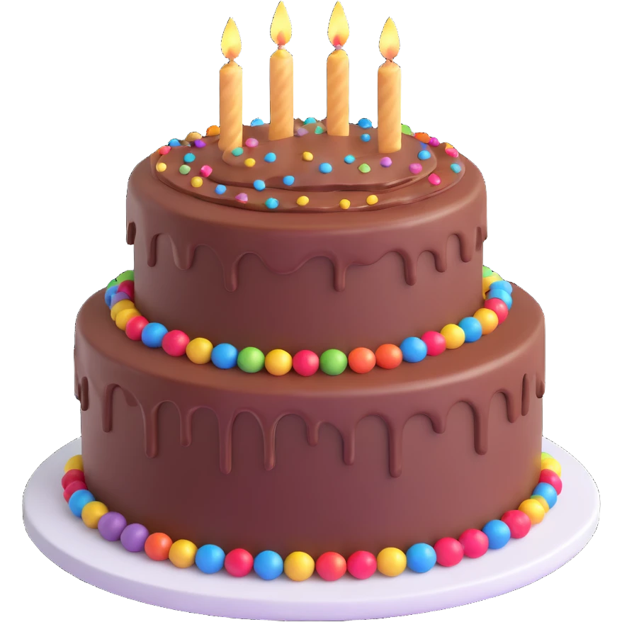 delicious chocolate cake with sparkles emoji