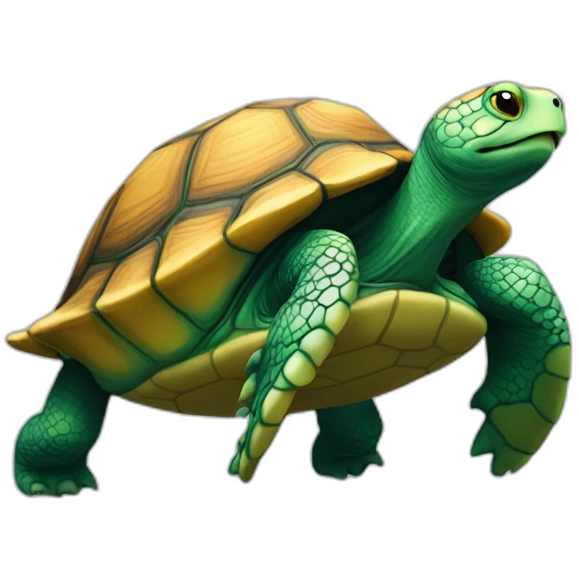Tortue sur une tortue emoji
