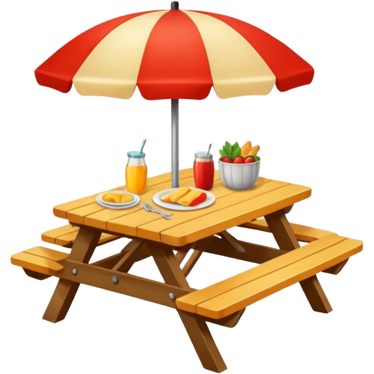 picnic table with food items on it emoji