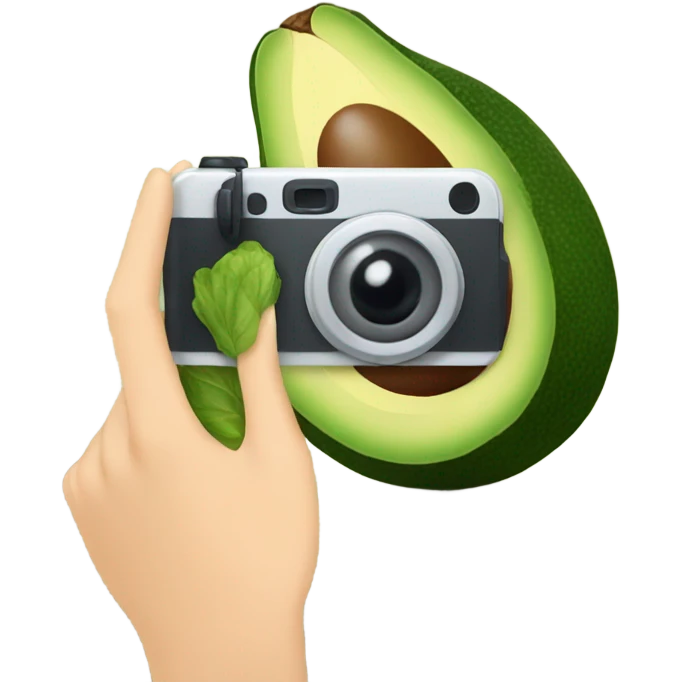 avocado taking picture of cabbage emoji