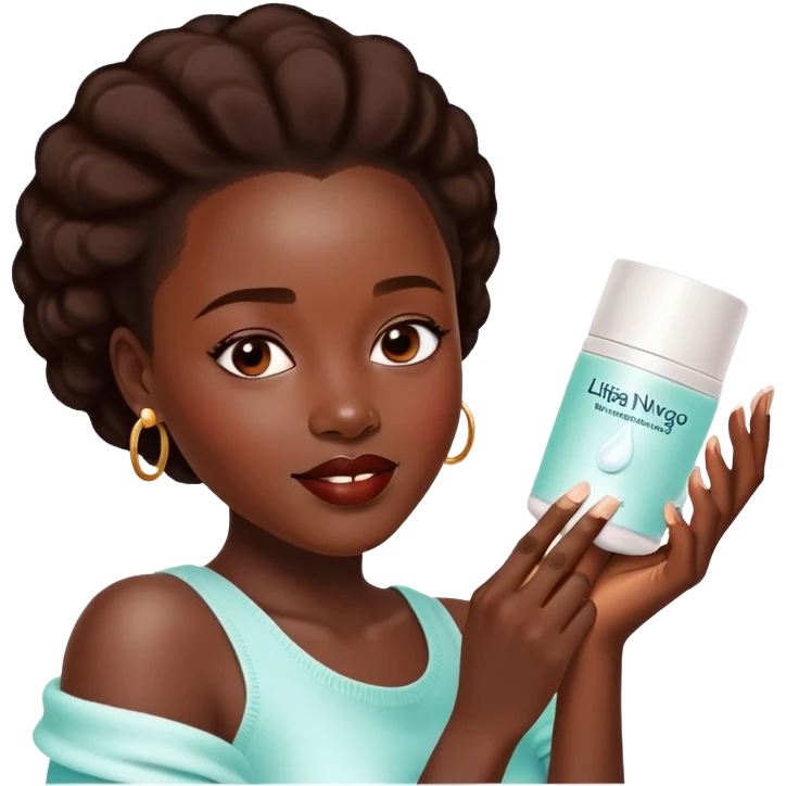 skin care cream application Lupita Nyong'o emoji