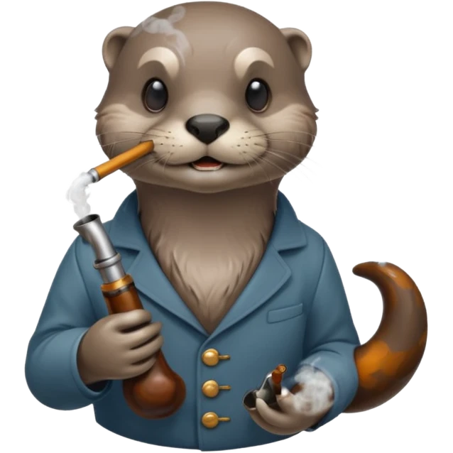 a otter smoking weed surrounded by fumes emoji