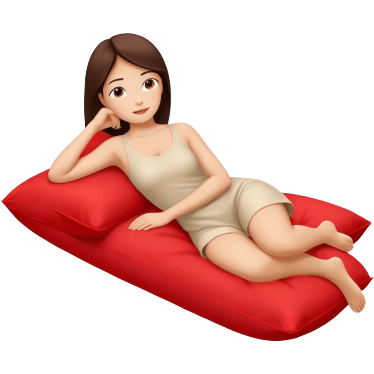 resting women with red pilow emoji