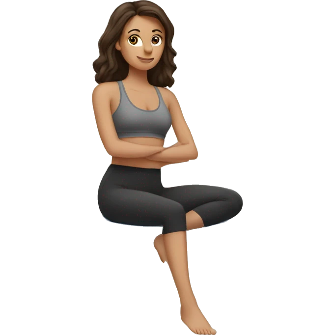 Brunette doing Pilates emoji