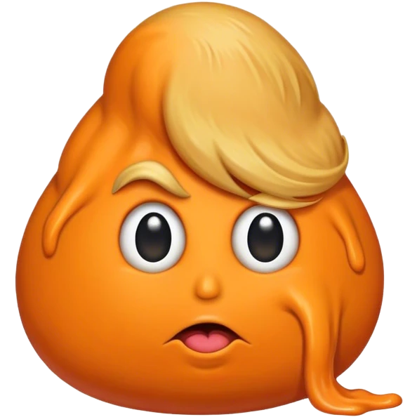 Poop blob colored orange with Donald Trump’s hair emoji