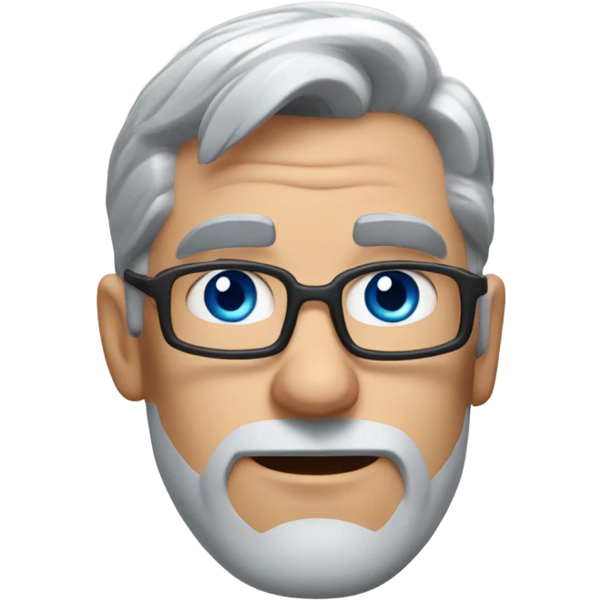 flying superman, blue eyes, grey hair, Pixar style emoji