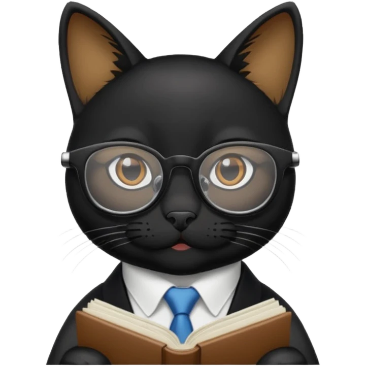 stock trading black and smart cat emoji