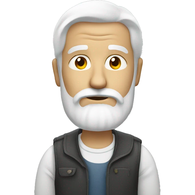 A white bearded man thinking  emoji