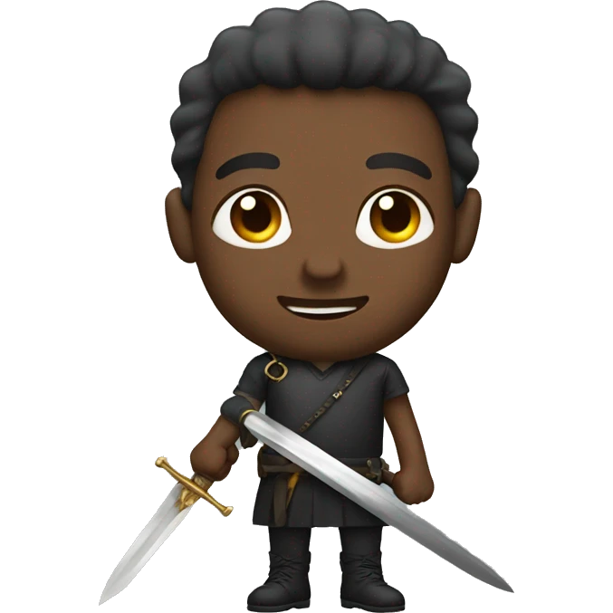 black man with sword emoji