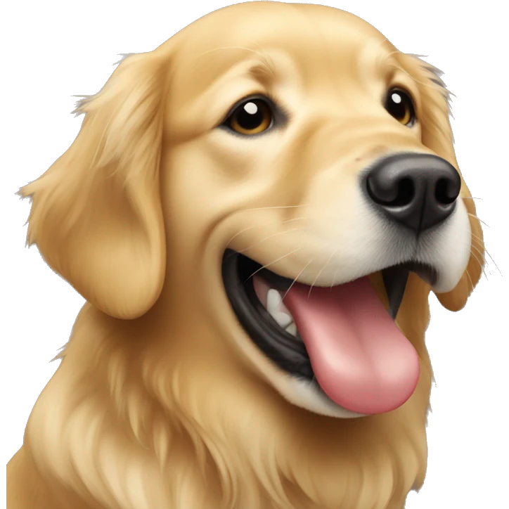 golden retriever licking someone’s face emoji