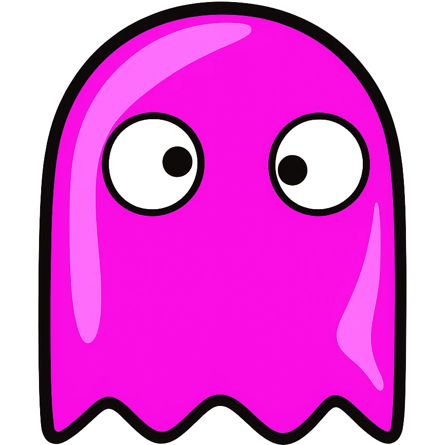 Remove the background from the image, keeping only the pink ghost character with clean edges. Output as a transparent PNG with no background. emoji