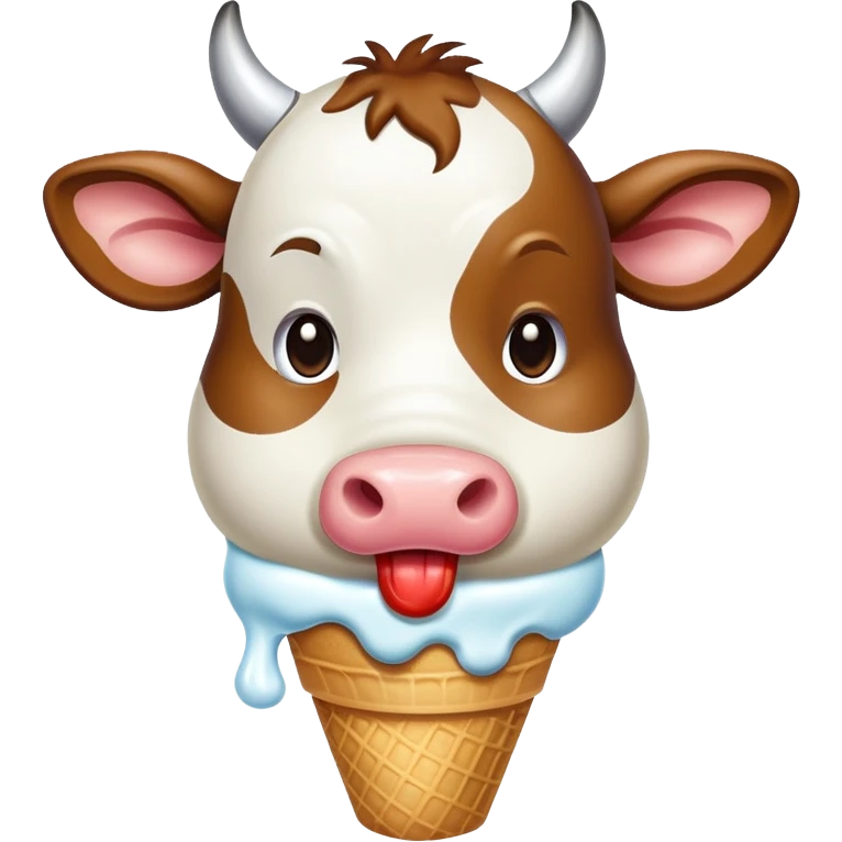 Cow eating ice cream emoji
