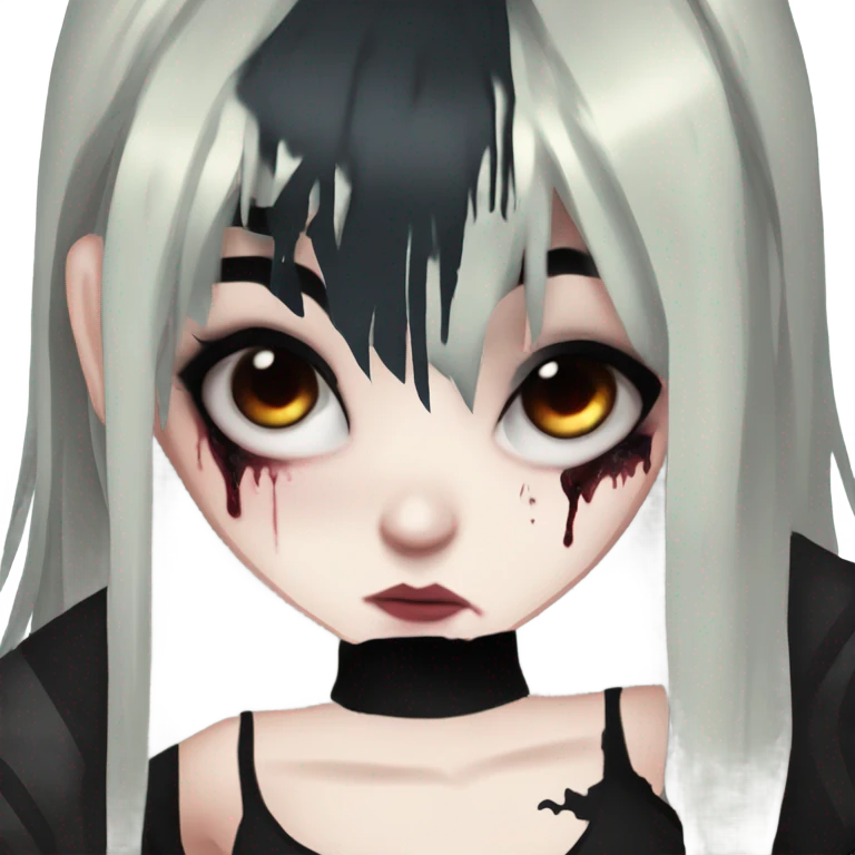 zombie emo girl with bangs emoji