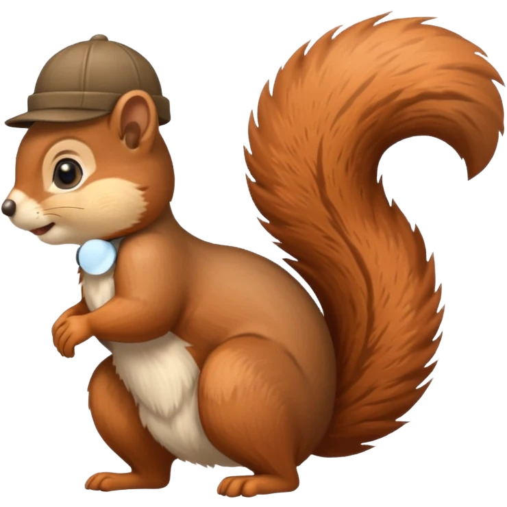 squirrel emoji with a small cap emoji