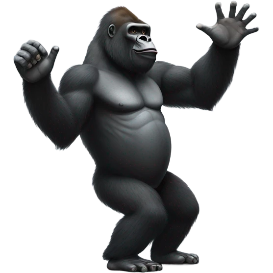 Gorilla high fiving a human  emoji