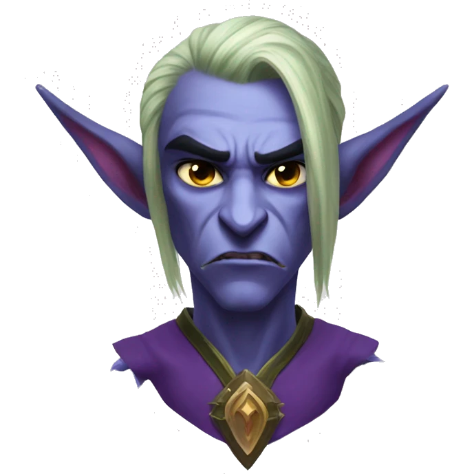 night elf male from world of warcraft angry emoji