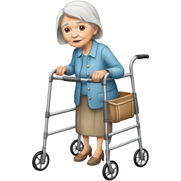 Old woman with walker  emoji