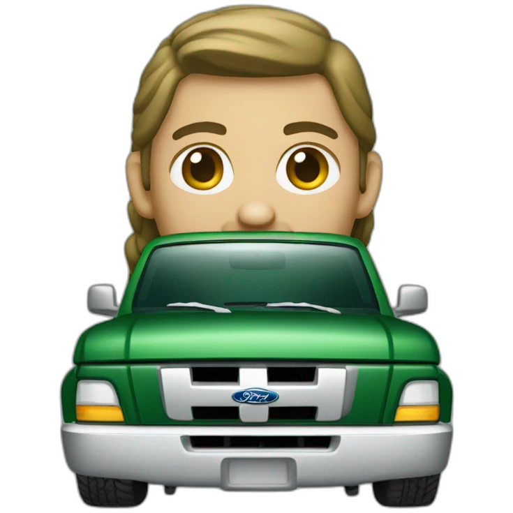 Dark green ford f150 emoji