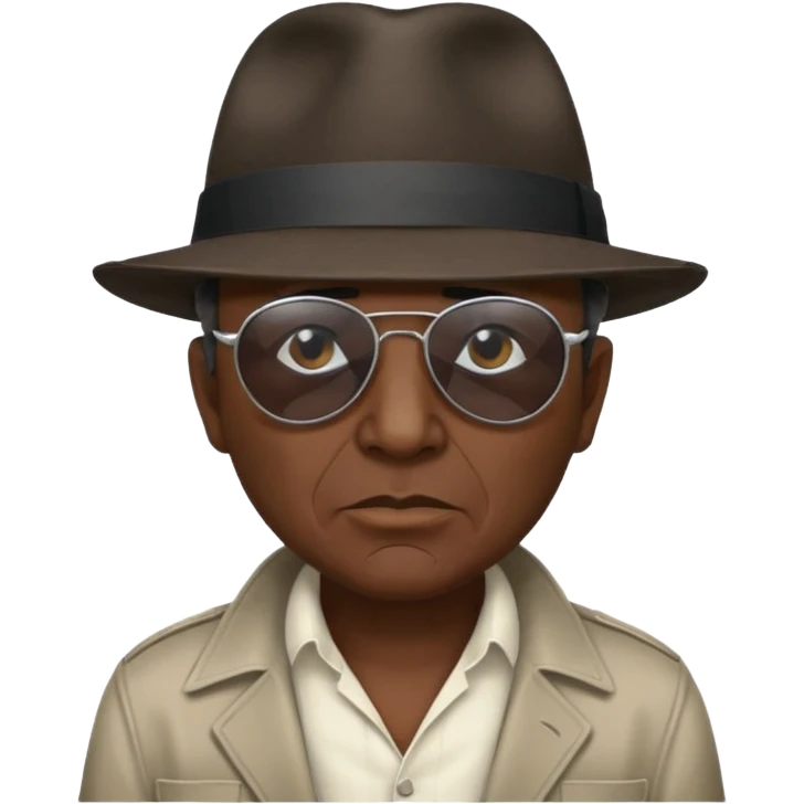 old Chicano gangster wearing a hat and sunglasses, expressive face, classic style emoji