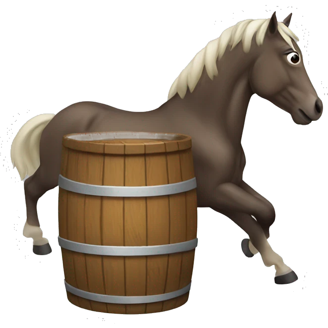 Horse turning a barrel emoji