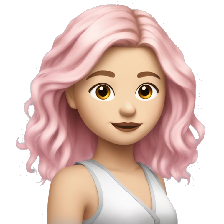 Chloe grace moretz with light pink hair  emoji