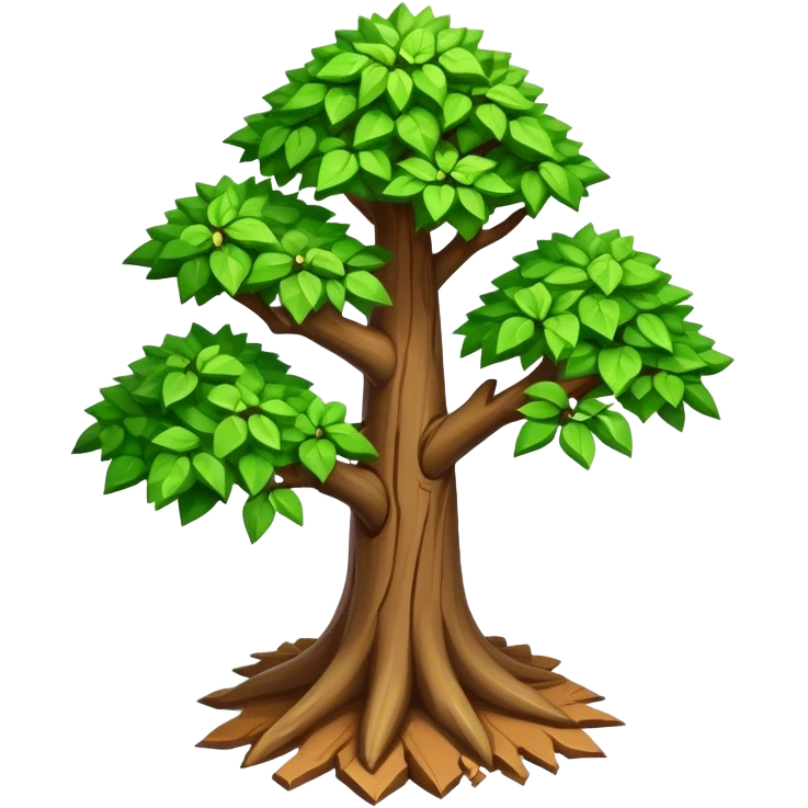 StarCraft-inspired, isometric rugged small tree emoji